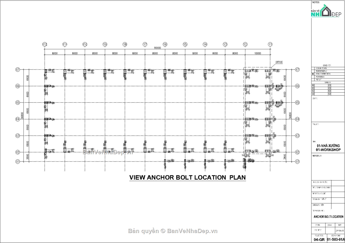 Thiết kế nhà xưởng công nghiệp,Bản vẽ nhà xưởng khung thép,Bản vẽ kết cấu nhà xưởng,File autocad nhà xưởng 33x90m,Bản vẽ nhà kho kết cấu thép,Kết cấu khung thép tiền chế