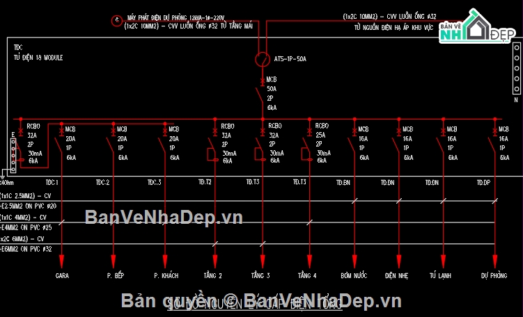 thiết kế điện nước nhà phố 4 tầng,Hệ thống ME nhà phố 4 tầng,điện nước nhà 4 tầng,ME nhà 4 tầng