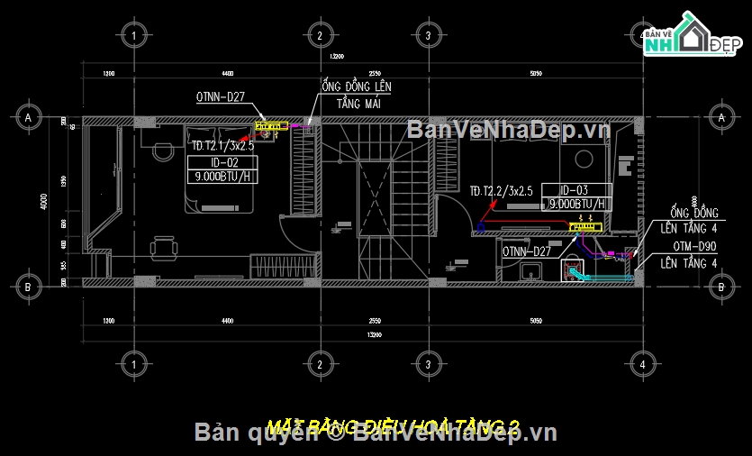 thiết kế điện nước nhà phố 4 tầng,Hệ thống ME nhà phố 4 tầng,điện nước nhà 4 tầng,ME nhà 4 tầng