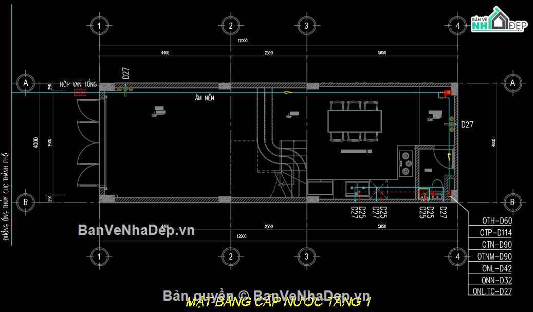 thiết kế điện nước nhà phố 4 tầng,Hệ thống ME nhà phố 4 tầng,điện nước nhà 4 tầng,ME nhà 4 tầng