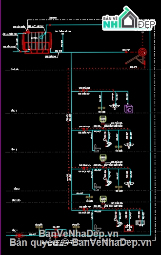 thiết kế điện nước nhà phố 4 tầng,Hệ thống ME nhà phố 4 tầng,điện nước nhà 4 tầng,ME nhà 4 tầng