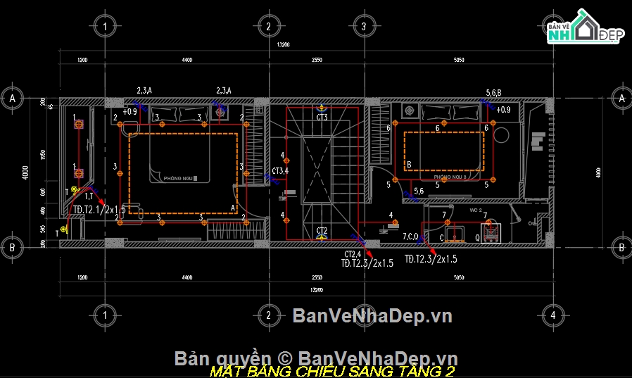 thiết kế điện nước nhà phố 4 tầng,Hệ thống ME nhà phố 4 tầng,điện nước nhà 4 tầng,ME nhà 4 tầng