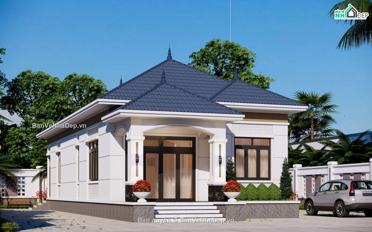 Bản vẽ thiết kế nhà,nhà 1 tầng,thiết kế nhà 1 tầng