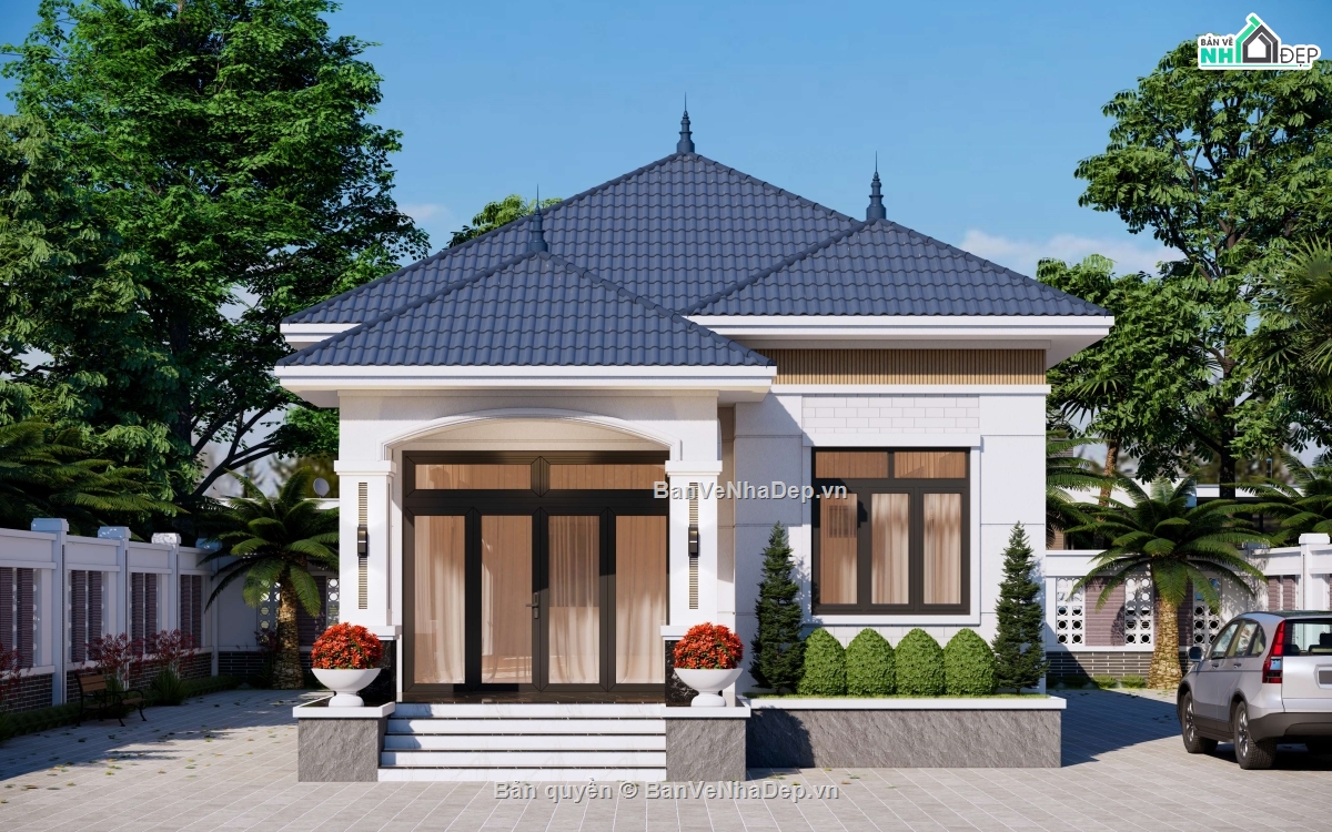 Bản vẽ thiết kế nhà,nhà 1 tầng,thiết kế nhà 1 tầng