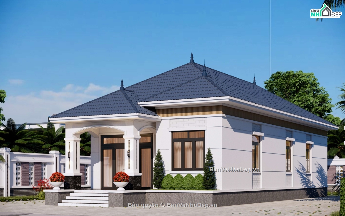 Bản vẽ thiết kế nhà,nhà 1 tầng,thiết kế nhà 1 tầng