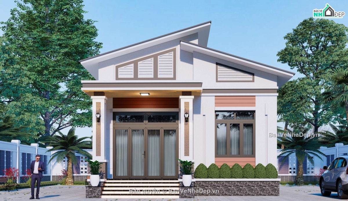 Bản vẽ thiết kế nhà cấp 4,thiết kế nhà 1 tầng,Bản vẽ nhà cấp 4