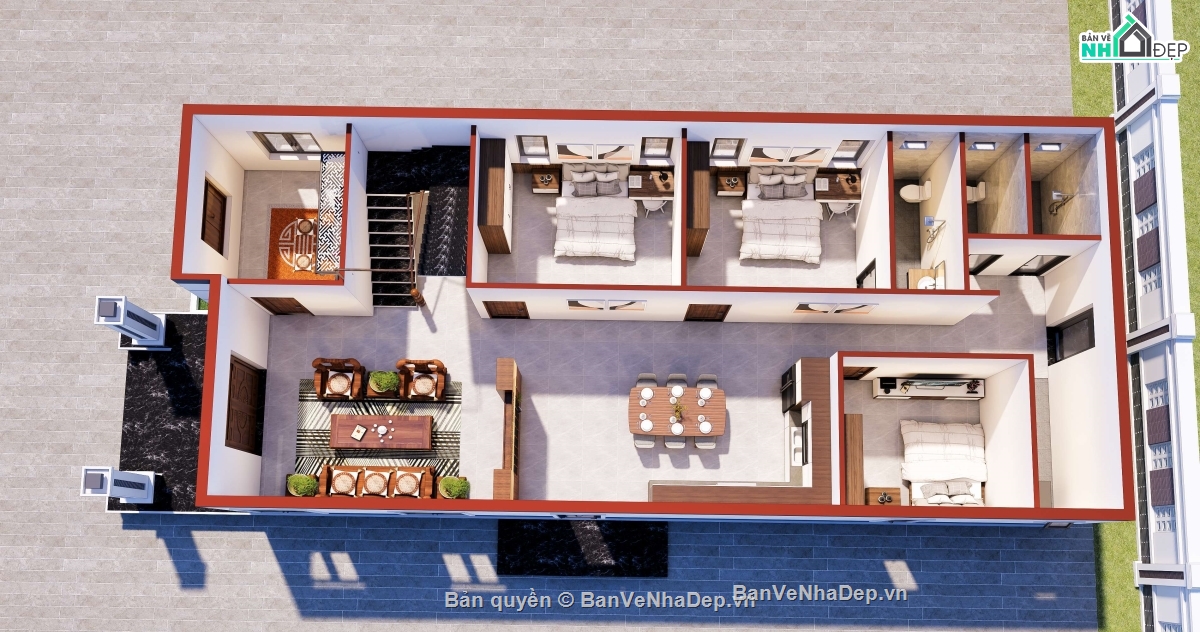 Bản vẽ thiết kế nhà,thiết kế nhà cấp 4,Bản vẽ nhà cấp 4