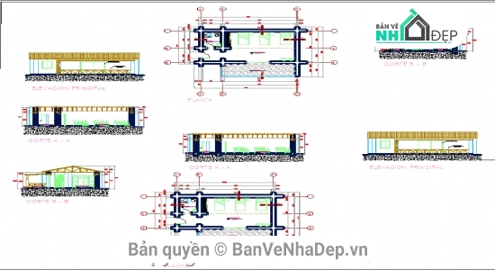 8 Bản vẽ Kiến Trúc nhà cấp 4 miễn phí tải nhiều nhất