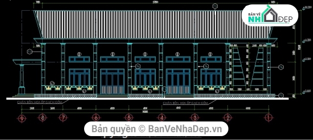 nhà tập đa năng 540m2,Nhà tập đa năng 19.6x30m,Nhà tập đa năng trường THPT,Nhà đa năng trường THPT,Bản vẽ nhà tập đa năng