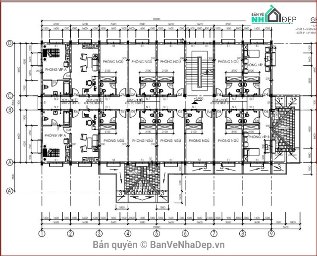 thiết kế nhà khách,kiến trúc nhà khách,nhà khách chỉ huy quân sự,nhà khách tỉnh Đăk Nông