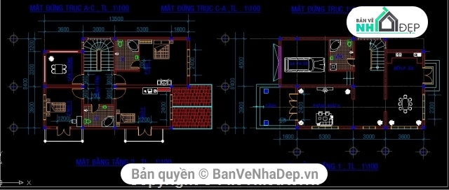 Free 8 mẫu thiết kế nhà phố 2 tầng tại banvenhadep.vn