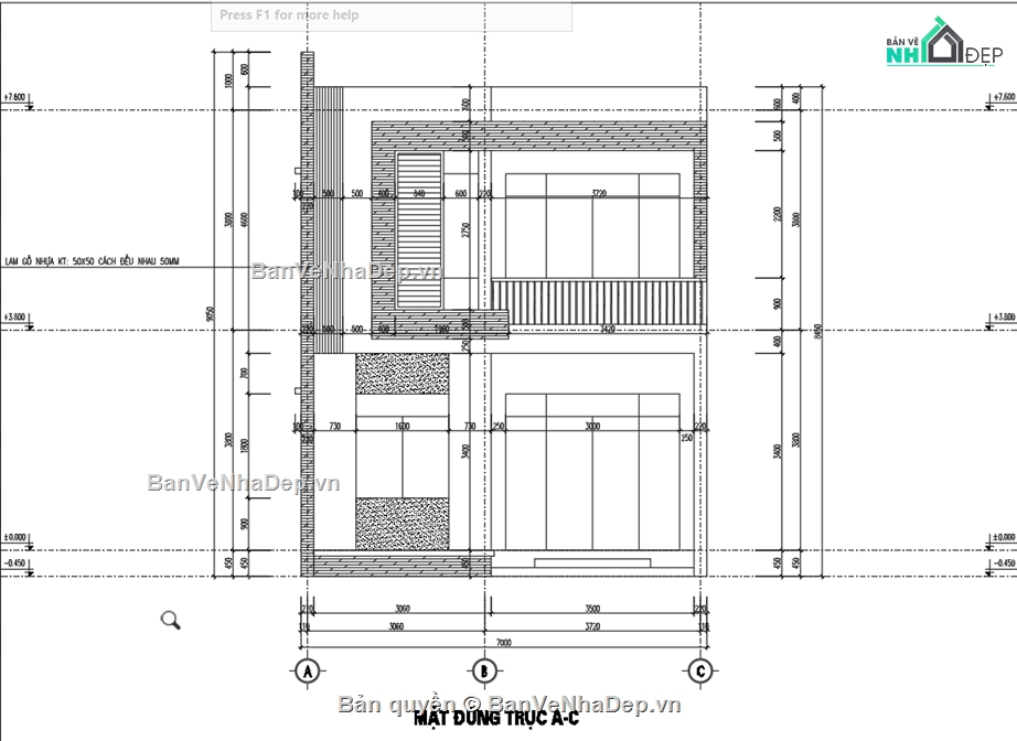 Nhà 2 tầng,Nhà 2 tầng 7x12m,Bản vẽ thiết kế nhà 2 tầng