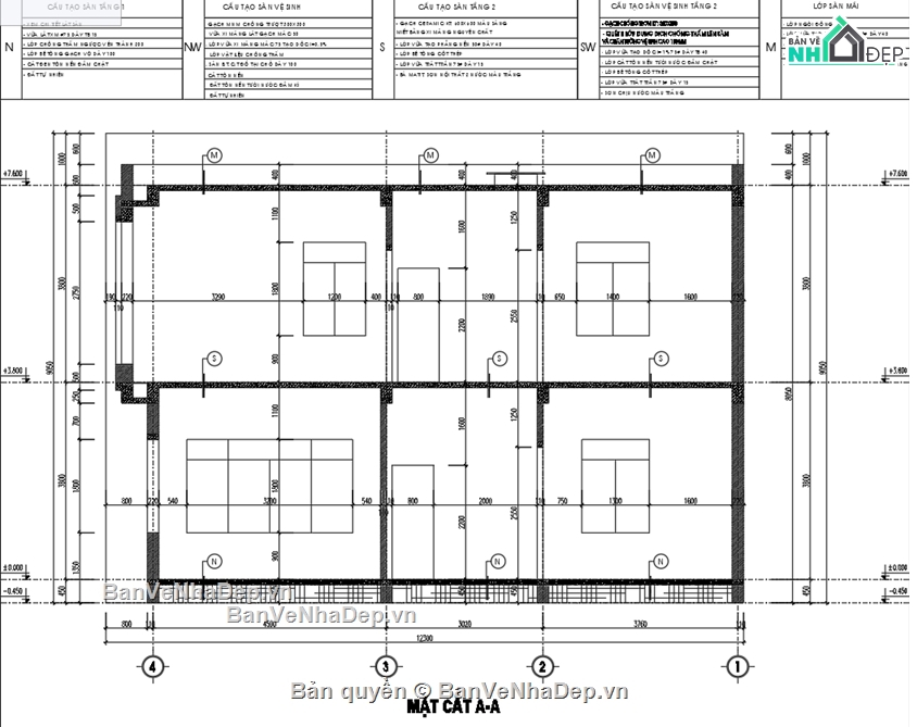 Nhà 2 tầng,Nhà 2 tầng 7x12m,Bản vẽ thiết kế nhà 2 tầng