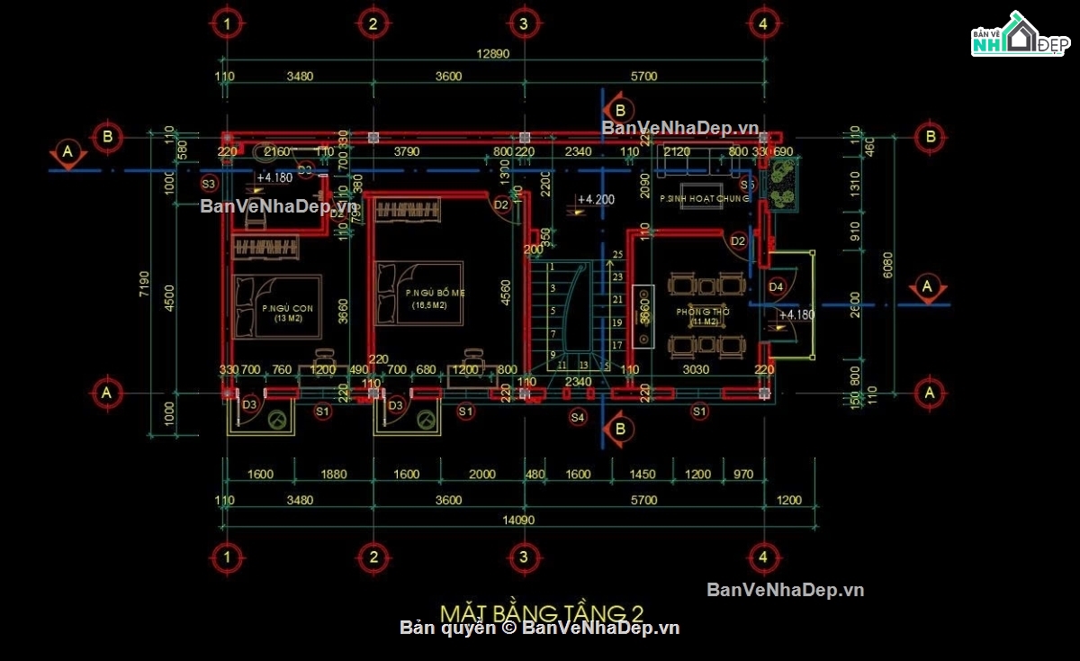 nhà phố 2.5 tầng,nhà phố 2 tầng rưỡi,nhà 7.5x15m,Bản vẽ nhà phố 2.5 tầng 7.5x15m,Bản vẽ nhà phố 2.5 tầng
