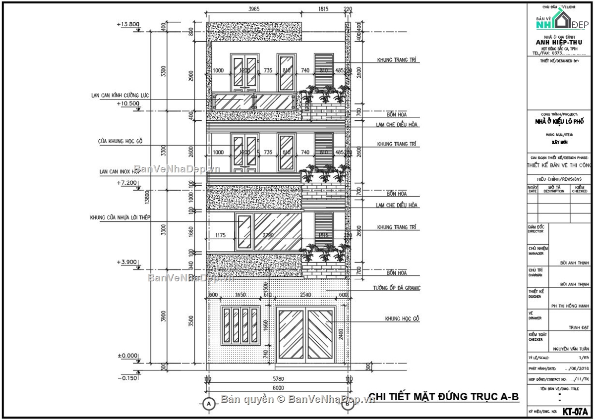 kiến trúc 4 tầng,thiết kế nhà phố 4 tầng,Bản vẽ nhà 4 tầng,4 tầng hiện đại,4 tầng 6x9m