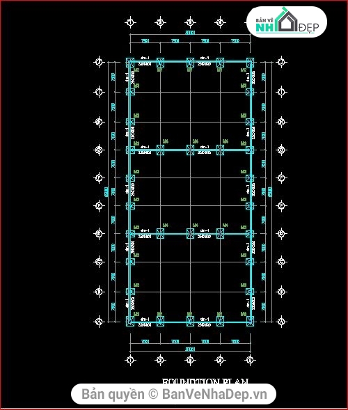 kiến trúc nhà xưởng,kết cấu nhà xưởng,bản vẽ nhà xưởng 65x30m