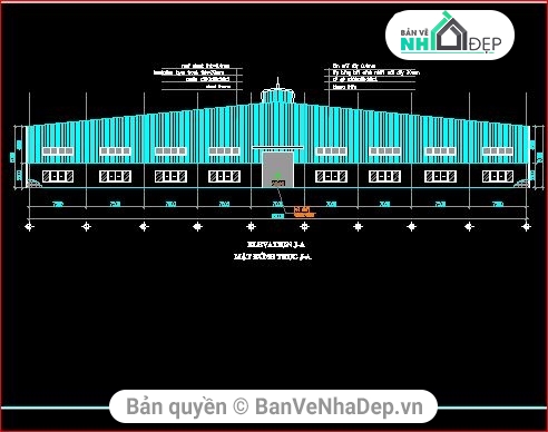 kiến trúc nhà xưởng,kết cấu nhà xưởng,bản vẽ nhà xưởng 65x30m