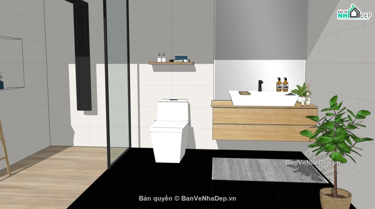 mẫu nội thất phòng tắm,sketchup phòng tắm,su phòng tắm