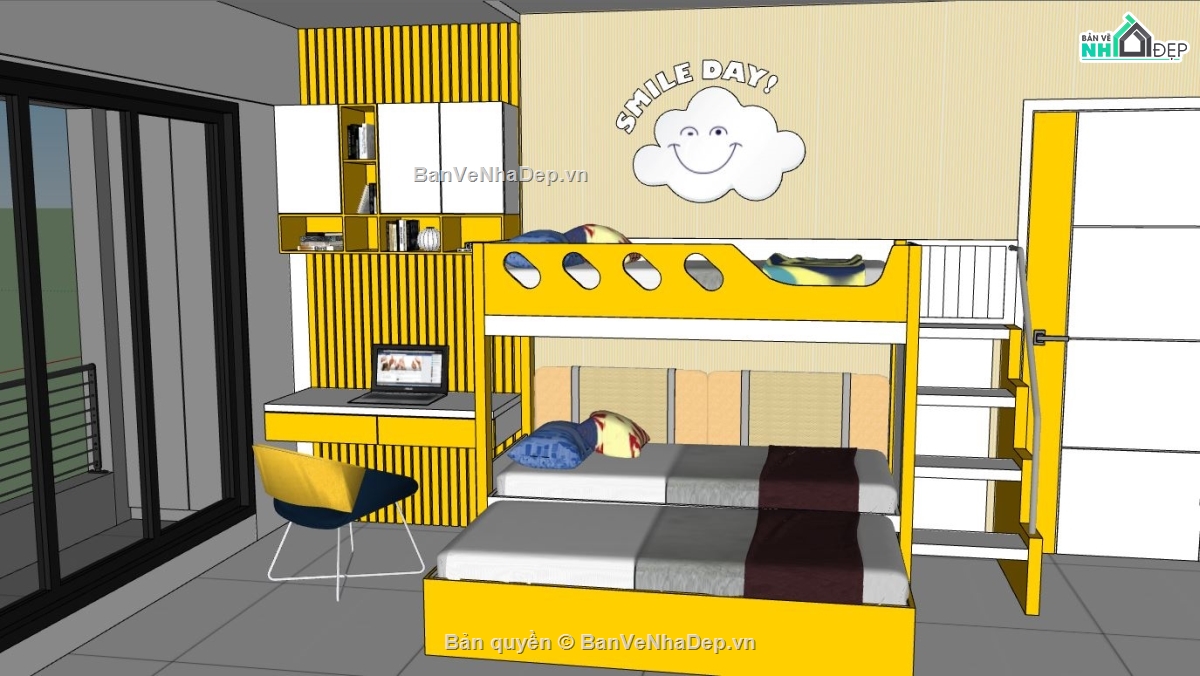 su phòng ngủ,model sketchup phòng ngủ,phòng ngủ su,model phòng ngủ sketchup,phòng ngủ cho bé