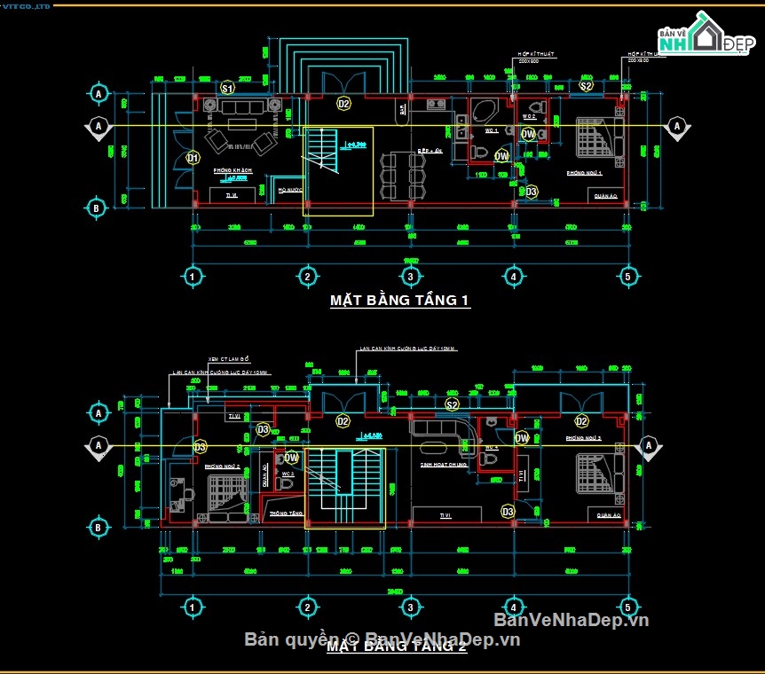 nhà phố 2 tầng,Bản vẽ thi công,bản vẽ nhà phố 2 tầng,mẫu nhà 2 tầng 1 tum,mẫu thiết kế nhà phố,Bản vẽ nhà mẫu
