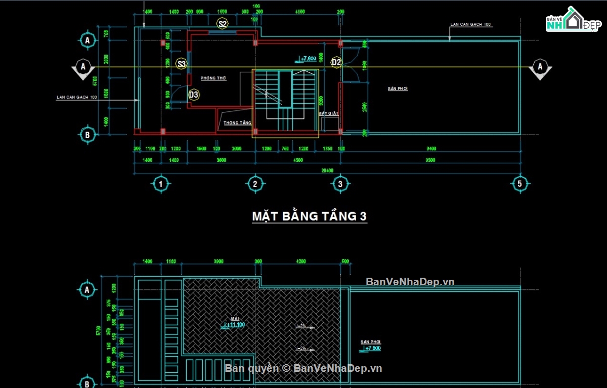 nhà phố 2 tầng,Bản vẽ thi công,bản vẽ nhà phố 2 tầng,mẫu nhà 2 tầng 1 tum,mẫu thiết kế nhà phố,Bản vẽ nhà mẫu
