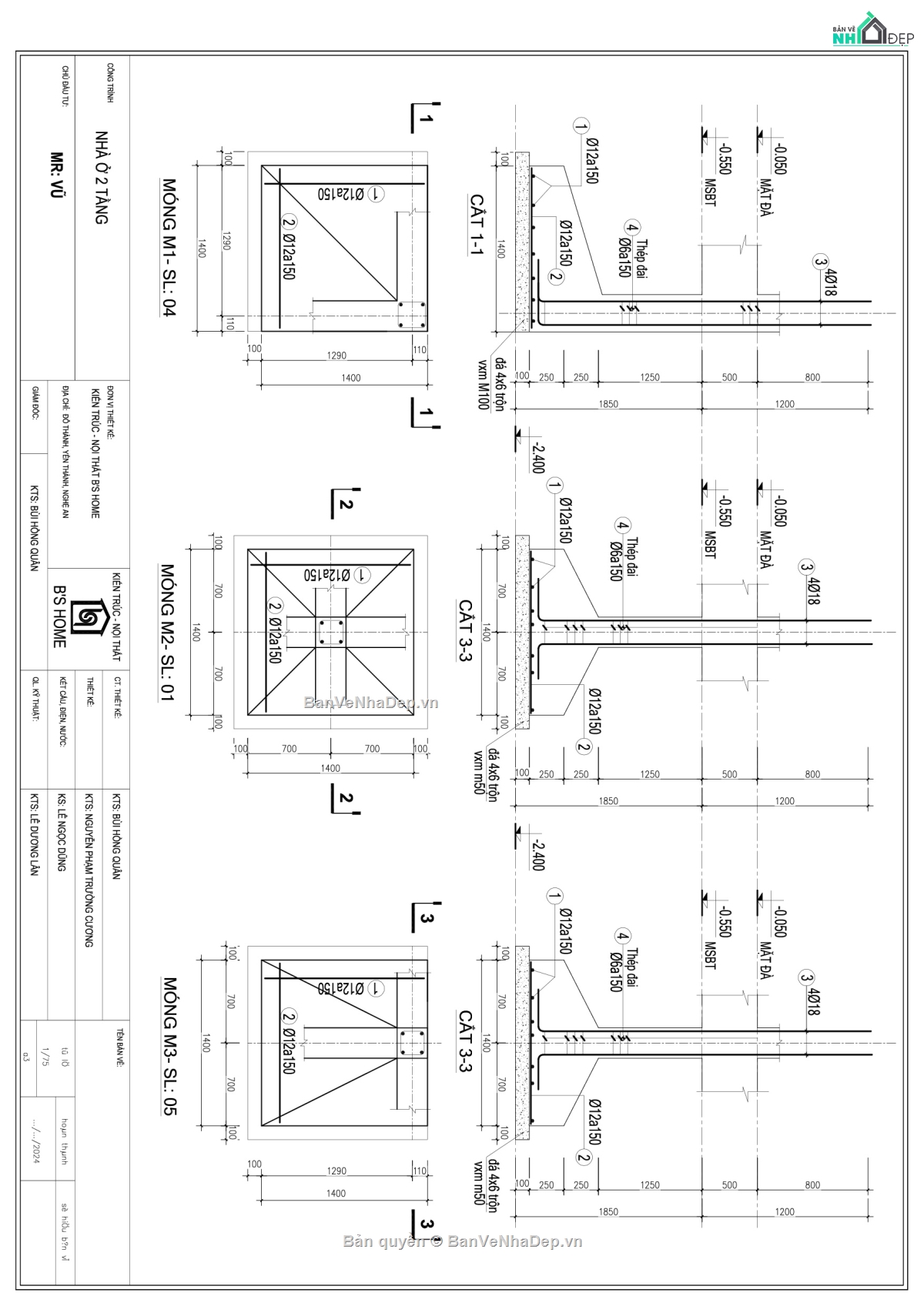 Bản vẽ thi công nhà mái nhật,Bản vẽ thi công,biệt thự 1 tầng