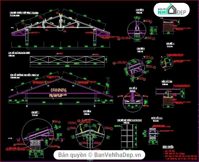 bản vẽ nhà văn phòng,trại gà xuân quế,kiến trúc và kết cấu trại gà,bản vẽ trại gà