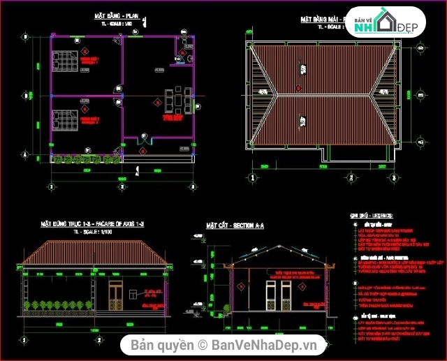 bản vẽ nhà văn phòng,trại gà xuân quế,kiến trúc và kết cấu trại gà,bản vẽ trại gà