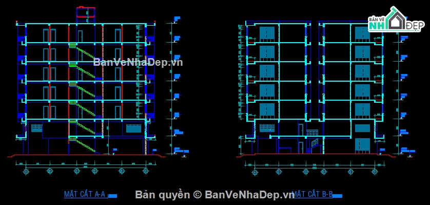 chung cư 7 tầng,chung cư 7 tầng file cad,cad chung cư 7 tầng