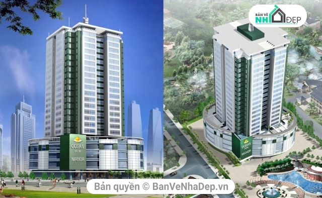 Hồ sơ thiết kế,Chung cư Ocean view Manor,thiết kế chung cư,kết cấu chung cư 39.4x46.55m,Ocean View Manor