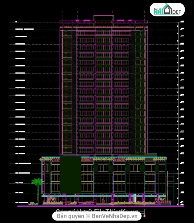 Hồ sơ thiết kế,Chung cư Ocean view Manor,thiết kế chung cư,kết cấu chung cư 39.4x46.55m,Ocean View Manor