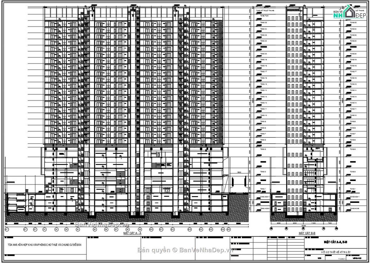 Chung cư 25 tầng,bản vẽ chung cư,kiến trúc chung cư,cad chung cư,file autocad chung cư