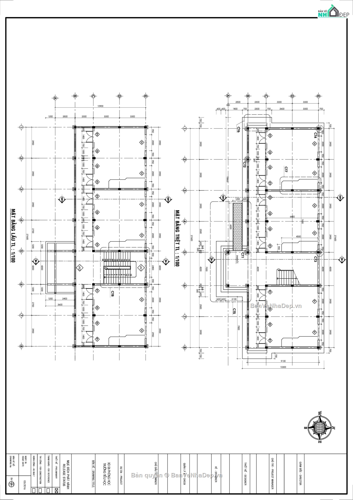 trường tiểu học,vẽ trường học,Bản vẽ trường,xây dựng 6 phòng học,Bản vẽ xây dựng khối 6 phòng học lầu trường tiểu h,phòng học trường tiểu học