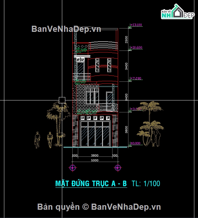 4 tầng,Kiến trúc nhà phố,nhà phố 4 tầng,bản vẽ nhà phố 4 tầng,bản vẽ nhà phố 5x20m,bản vẽ thiết kế nhà phố 5x20