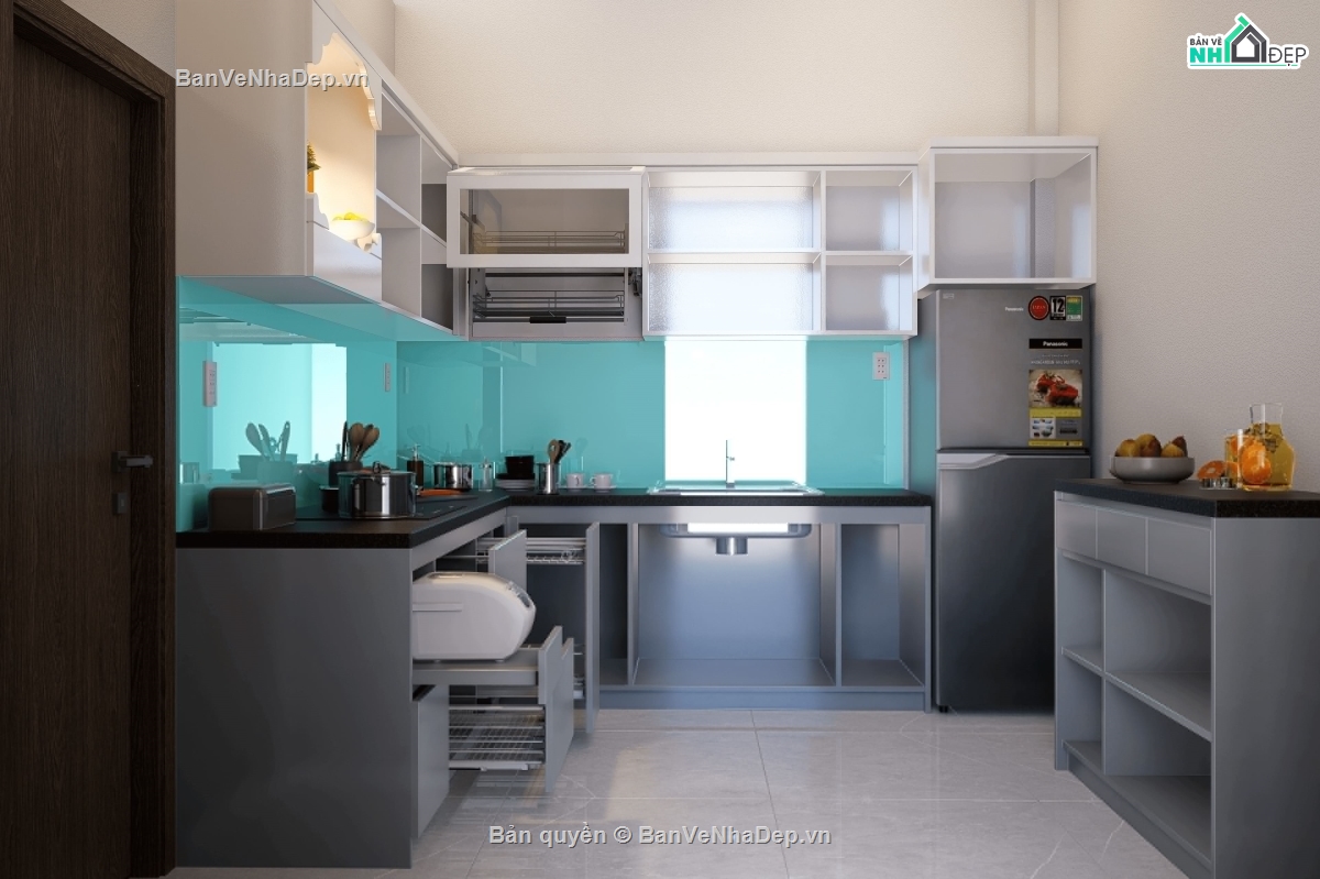 Bếp ăn,Bếp,Bếp hiện đại,Bếp cnc,Bếp render