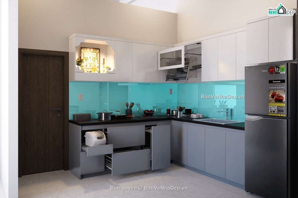 Bếp ăn,Bếp,Bếp hiện đại,Bếp cnc,Bếp render