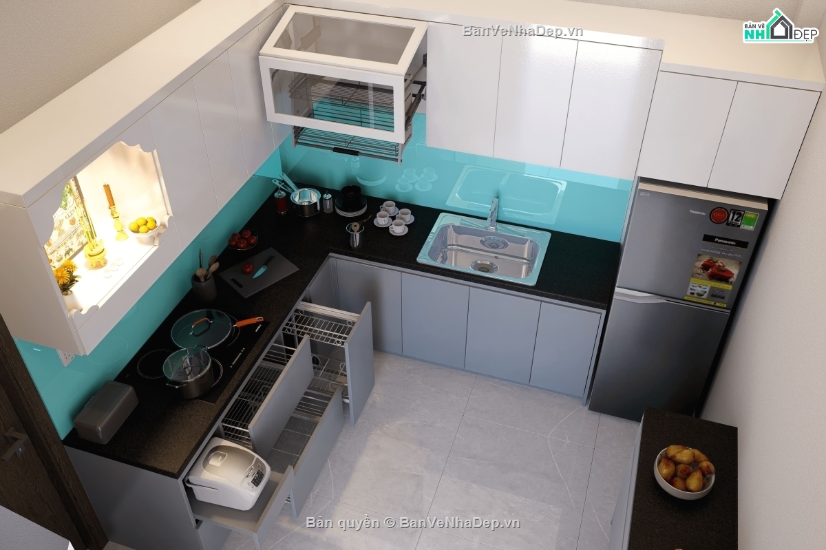 Bếp ăn,Bếp,Bếp hiện đại,Bếp cnc,Bếp render