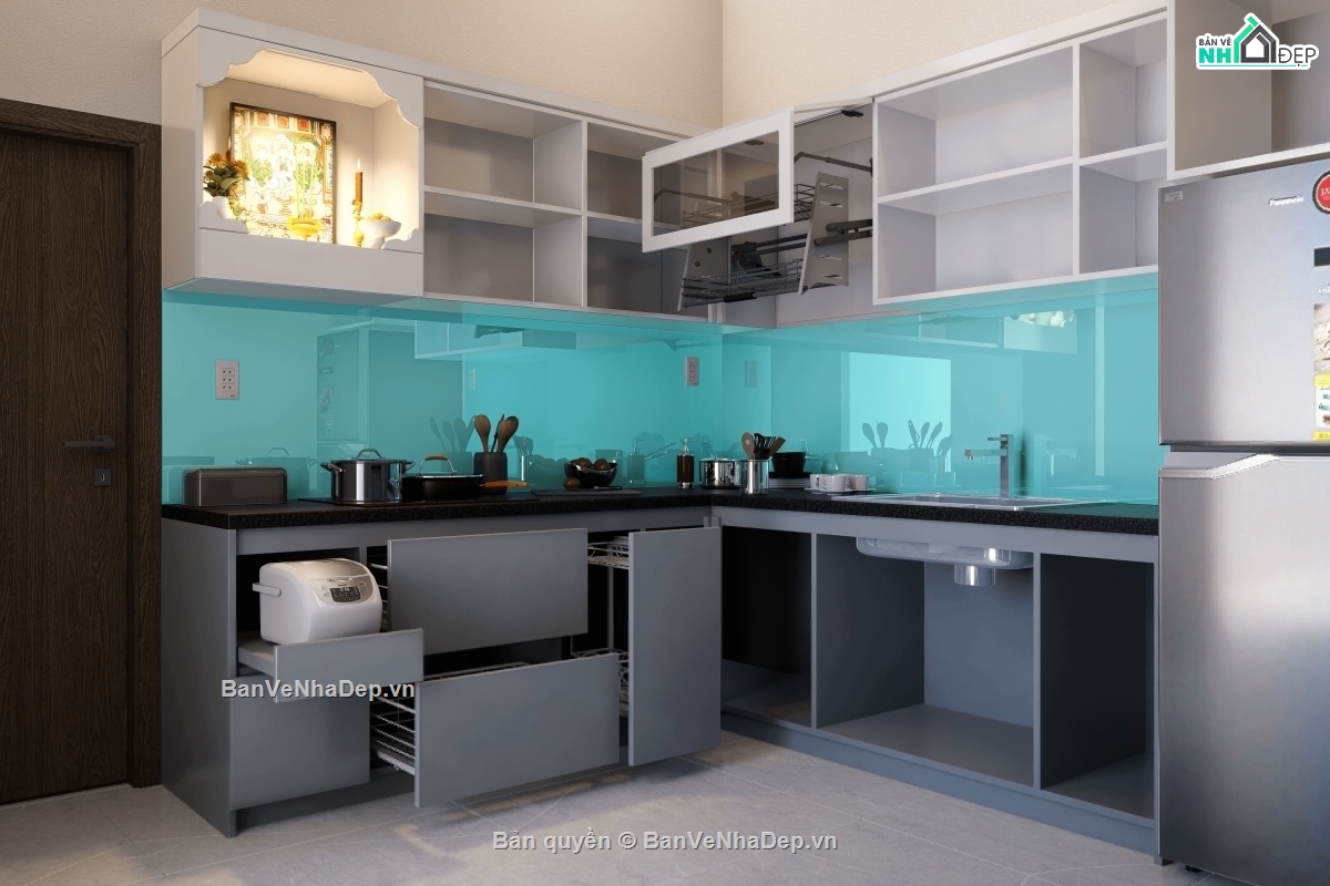 Bếp ăn,Bếp,Bếp hiện đại,Bếp cnc,Bếp render