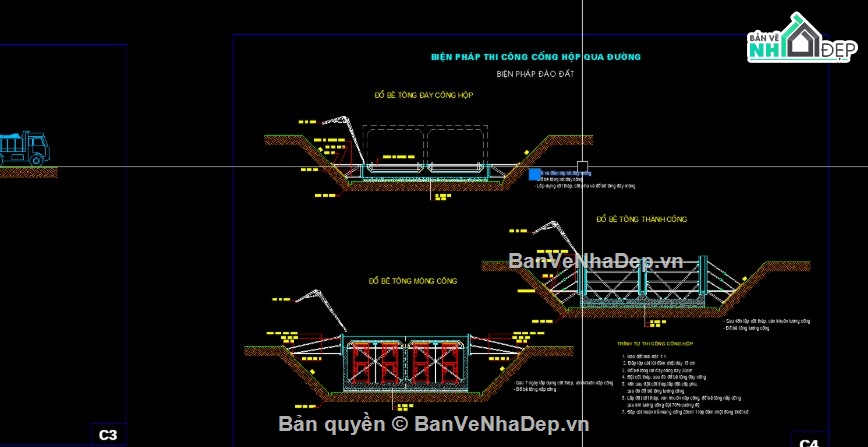hầm chui dân sinh,bptc hầm chui dân sinh,bản vẽ hầm chui dân sinh