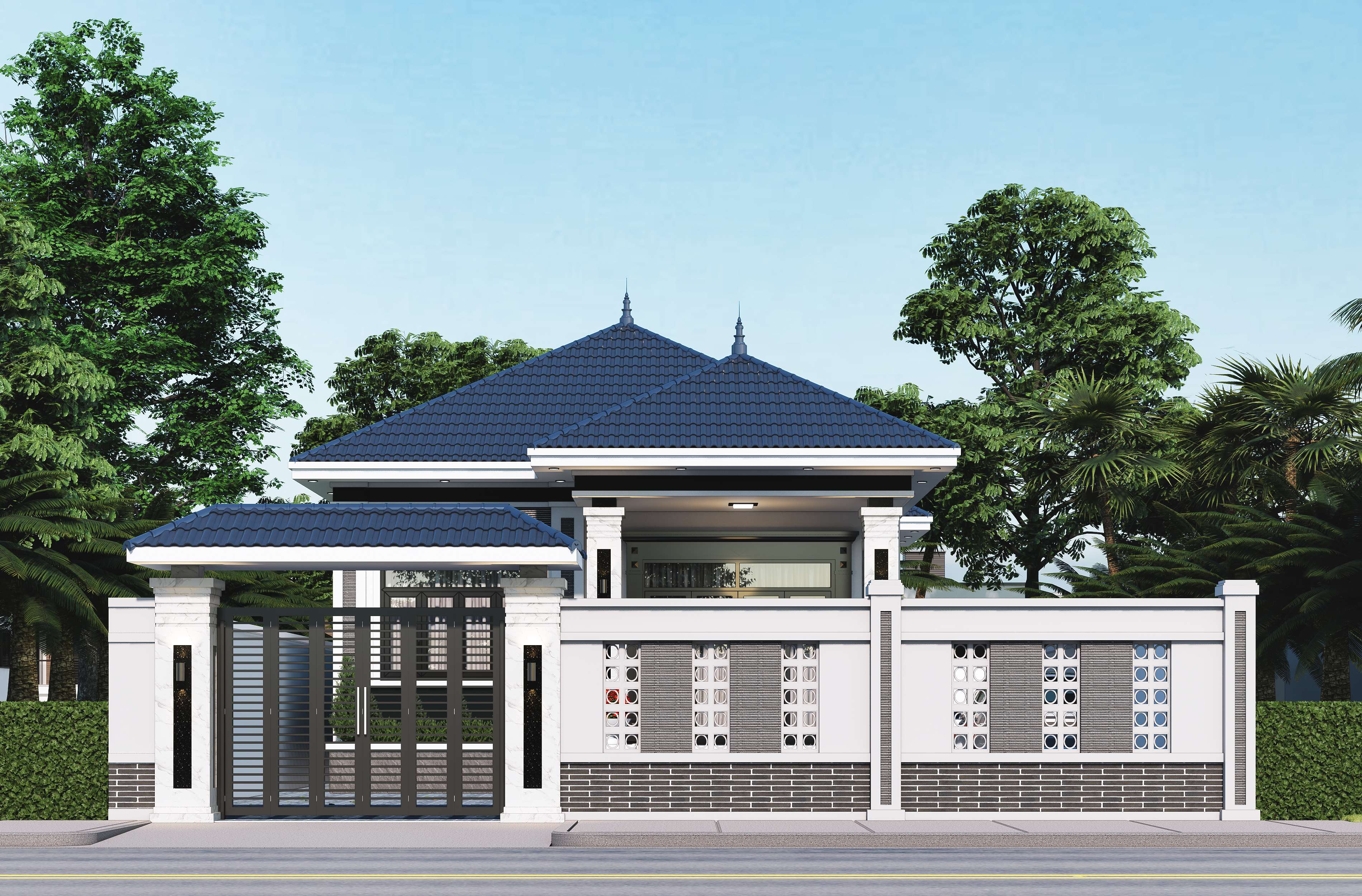 1 tầng,biệt thự 1 tầng,Bản vẽ Biệt thự 1 tầng