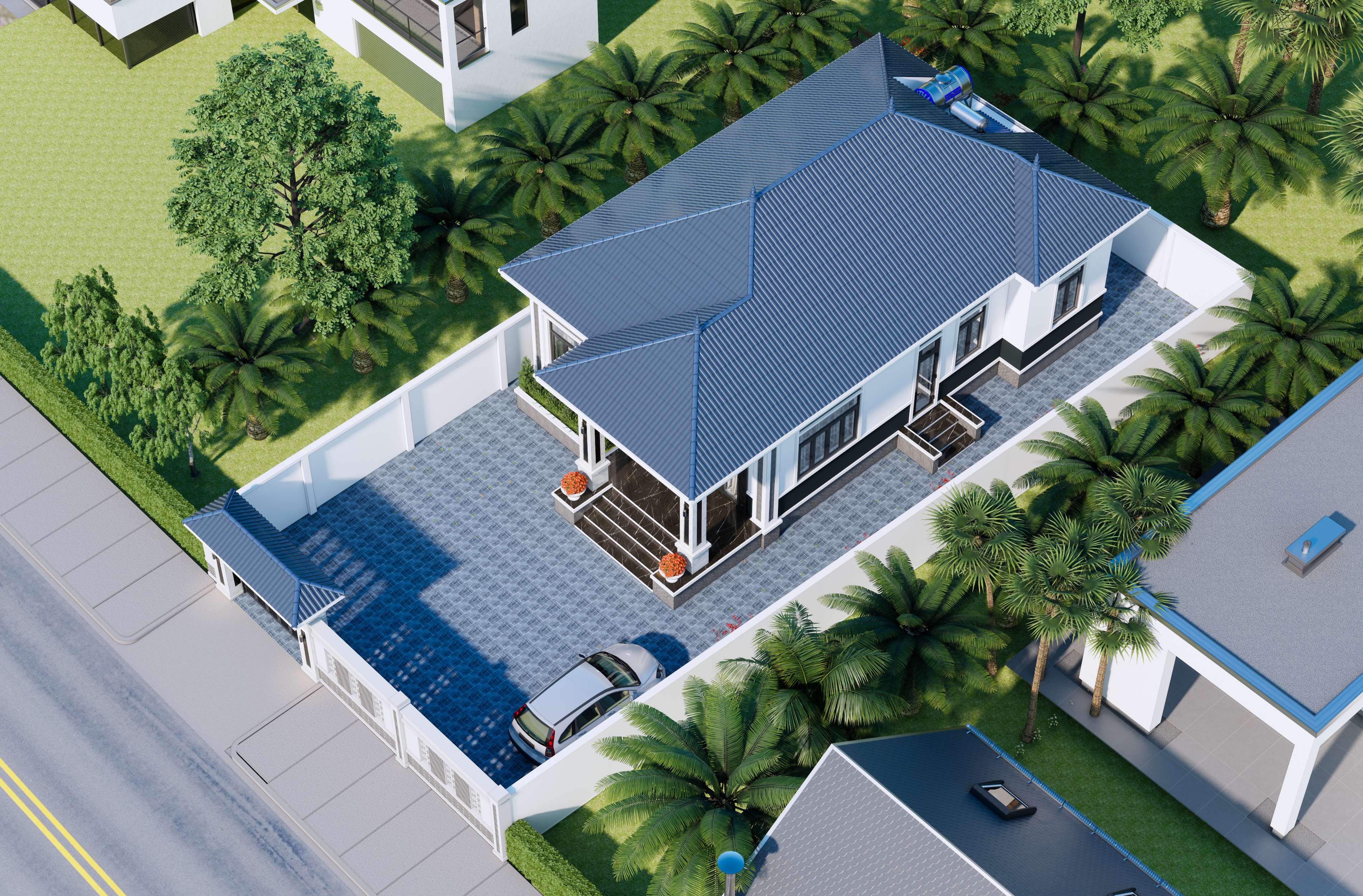 1 tầng,biệt thự 1 tầng,Bản vẽ Biệt thự 1 tầng