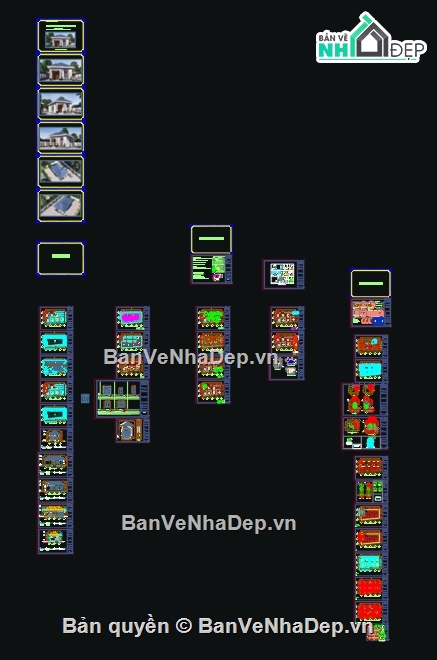 Biệt thự 1 tầng,hồ sơ thi công biệt thự 1 tầng,1 tầng