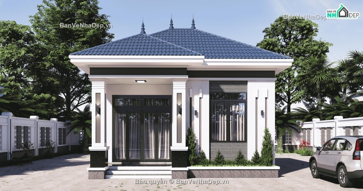 Biệt thự 1 tầng,hồ sơ thi công biệt thự 1 tầng,1 tầng