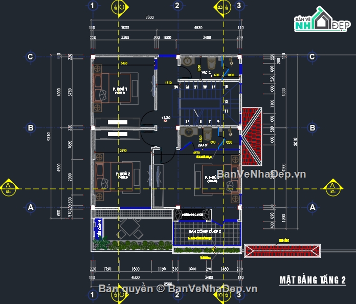Biệt thự 2 tầng 1 tum,nhà 2 tầng 1 tum,biệt thự 2 tầng đẹp,biệt thự rộng 8m
