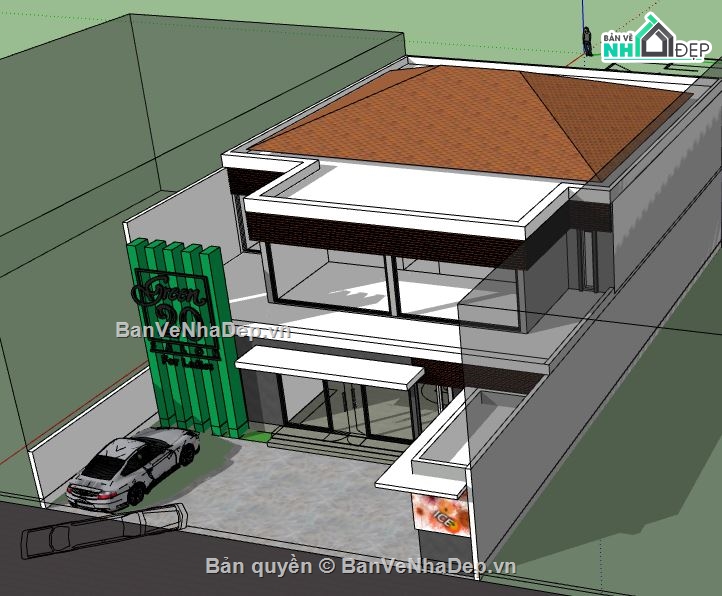 Biệt thự 2 tầng,model su biệt thự 2 tầng,biệt thự 2 tầng file su,sketchup biệt thự 2 tầng,biệt thự 2 tầng file sketchup