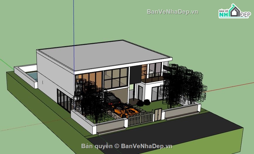 Biệt thự 2 tầng,model su biệt thự 2 tầng,biệt thự 2 tầng file su