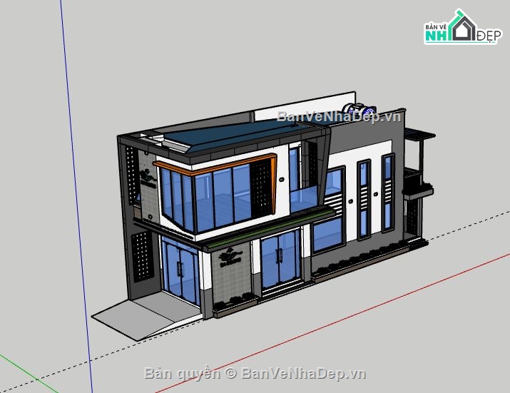 Biệt thự 2 tầng,model su biệt thự 2 tầng,mẫu biệt thự 2 tầng sketchup