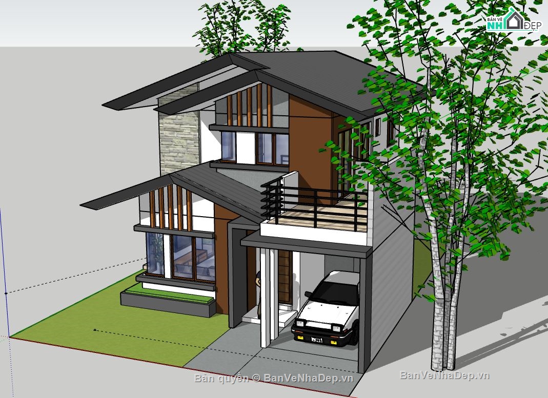 Biệt thự  2 tầng,model su biệt thự 2 tầng,file su biệt thự 2 tầng,sketchup biệt thự 2 tầng,biệt thự 2 tầng file su