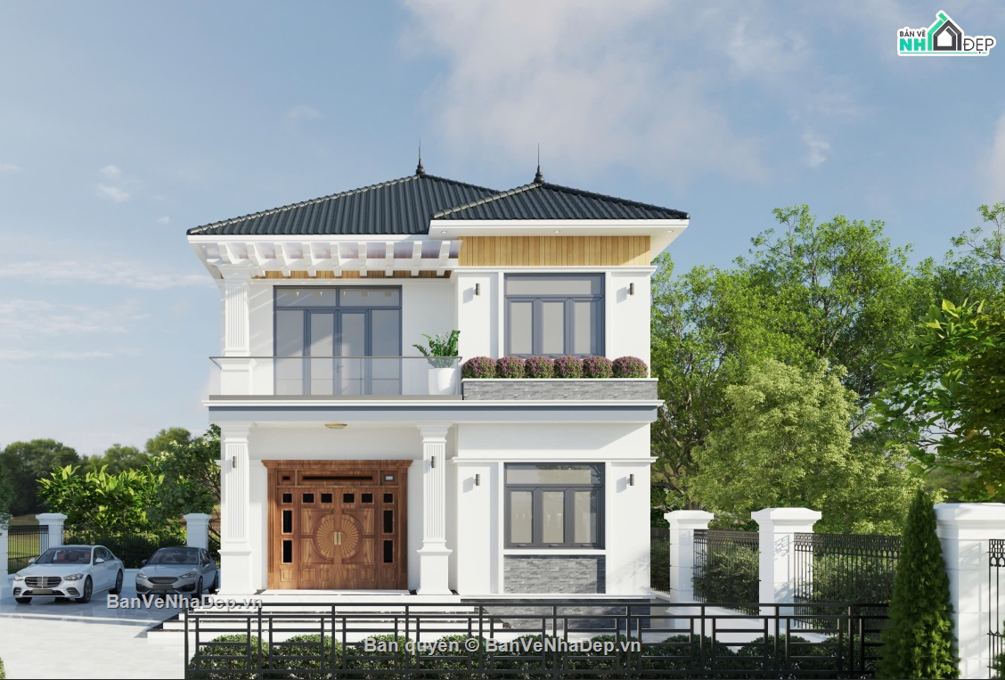 biệt thự 2 tầng,file cad biệt thự 2 tầng,biệt thự 2 tầng file cad