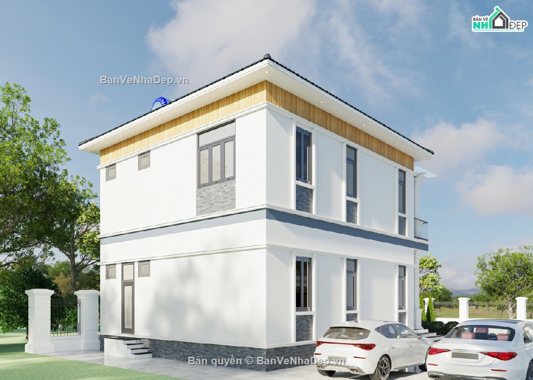 biệt thự 2 tầng,file cad biệt thự 2 tầng,biệt thự 2 tầng file cad